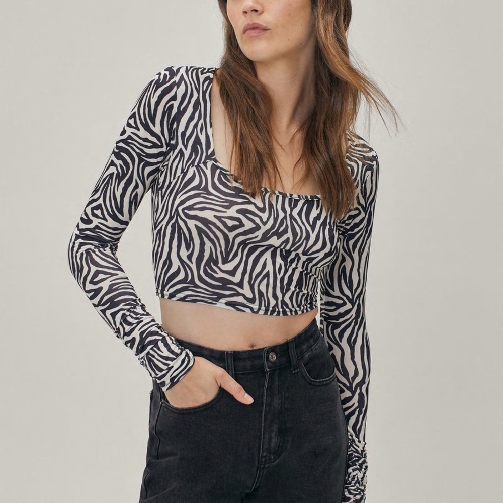 NWT NASTY GAL ZEBRA CROP TOP
